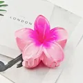 Large pink gradient frangipani flower hair claw clip for elegant hairstyles and updos - Frangipani / 8cm Size / Pink