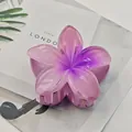 Elegant large purple gradient flower hair claw clip with a sleek minimalist design - Frangipani (4) / 8cm / Purple Gradient