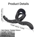 Extra large matte black shark hair claw clip, 13.5cm length minimalist hair accessories - Twisted Ribbon Style (5) / 13.5cm / Matte Black
