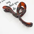 Elegant large tortoise shell leopard print hair claw clip for thick hair styling - Twisted Ribbon Style (5) / 13.5cm / Red Tortoiseshell