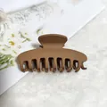 Large matte brown hair claw clip with minimalist design for women's elegant updos - Flat Dragon Bone (8*) / 9cm Version / Khaki