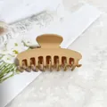Large minimalist matte hair claw clip in tan beige finish for elegant hair styling - Flat Dragon Bone (8*) / 9cm Version / Khaki