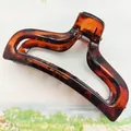 Large tortoiseshell pattern hair claw clip for elegant bun hairstyles - Ingot Style (13*) / 9.5cm Size / Glossy Red Tortoise Shell