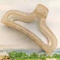 Large translucent beige hair claw clip with simple minimalist shark clip design - Yuanbao Style (13) / 9.5cm Size / Champagne