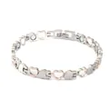 Verstellbares herzförmiges Magnettherapie-Armband in Silber- und Roségold-Optik - Antik-Kupfer Vollmagnet / Silber + Roségold