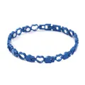 Verstellbares blaues Magnetarmband mit Herzgliedern und Heilmagneten für den Alltag - Antik-Kupfer Vollmagnet / Blau