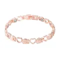 Magnettherapie Armband in Roségold mit hohlen Herz und Apfelgliedern Design - Antik-Kupfer Vollmagnet / Roségold