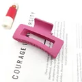 Premium matte pink square hair claw clip with minimalist Korean style for women's daily hair styling - Rose Red / 8.5cm
