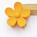Vibrant yellow matte five-petal flower hair claw clip with stylish sunflower design - Orange