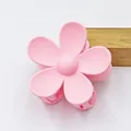 Matte pink five-petal flower hair claw clip hair accessory for daily styling - Pink