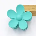 Elegant matte teal five-petal flower hair claw clip for versatile daily hair styling - Emerald Green
