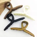 Large matte hair claw clip set in four neutral colors, elegant shark clips for women - 11CM Ribbon (4-Piece Set) / 4 Pieces/Pack