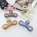 Colorful large glossy hair claw clip set for women with thick hair, versatile hair clips - 10.5CM Figure 8 - Transparent (6-Piece Set) / 6 Pieces/Pack
