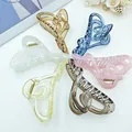 Set of 6 colorful heart-shaped swirl hair claw clips in assorted glossy finishes - 12CM Heart-Shaped Transparent Style / 6 Pieces/Pack / Colorful