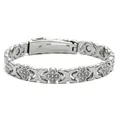 Elegante braccialetto magnetico color argento da donna con motivo a quadrifoglio - Stile Trifoglio / Argento