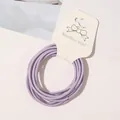 Close-up detail of light purple minimalist high-elastic hair ties on display card - 10 Pieces/Pack / Lavender