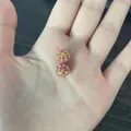 Sparkling pink crystal encrusted ball shaped magnetic earrings for non-pierced ears - 1 Pair (Small) / Gold Pink Stone