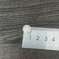 8.8mm magnetic stud earring with crystals shown next to a ruler for size - Single (Small) / Silver White Stone