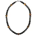 Polished triple protection necklace featuring tiger eye, hematite, and obsidian beads. - 10mm Beads / Yellow Tiger Eye (Style 2)