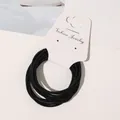 Durable high elasticity black hair ties set on a white fashion jewelry display card - 10 Pieces/Pack / Black
