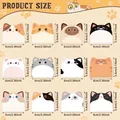 Lot de 12 notes autocollantes chat de dessin animé mignon avec mesures de taille - Chat Mignon Coloré / 1本装