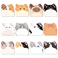 Set mit zwölf verschiedenen niedlichen Cartoon-Katzen-Haftnotizen für Schüler und das Büro - Bunte Katzen (12er Set)