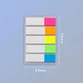 Colorful translucent index sticky notes 100 sheets page markers for students 75x50mm - Half-Color Style / Pack of 100 / Fluorescent Colors