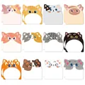 Sammlung verschiedener süßer Cartoon-Katzen geformter selbstklebender Haftnotizen für Schüler - Runde Katzen (12er Set)