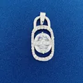 Elegant silver geometric pendant charm with sparkling clear cubic zirconia for DIY jewelry - Geometric Oval Pendant (701) / Pendant Only (Without Chain)