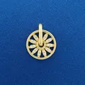 Elegant golden wheel pendant accessory with sparkling crystals for DIY jewelry making. - Geometric Round Wheel Style (717) / Pendant Only (Without Chain) / Gold