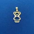 Adorable gold-plated bear pendant with sparkling crystals for DIY jewelry making - Little Bear Style (718) / Pendant Only (Without Chain) / Gold