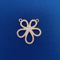 Elegant rose gold flower pendant charm set with white crystals for DIY jewelry making - Hollow Six-Petal Flower Pendant (739) / Pendant Only (Without Chain) / Rose Gold