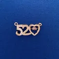 Elegant rose gold 520 heart pendant featuring shimmering pavé set cubic zirconia stones - 520 Number Heart Pendant (743) / Pendant Only (Without Chain) / Rose Gold