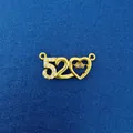 Gold-tone 520 heart pendant featuring sparkling crystal inlay for DIY jewelry making - 520 Heart Pendant (746) / Pendant Only (Without Chain) / Gold