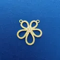 Sparkling gold flower pendant with cubic zirconia for DIY jewelry making accessories - Flower Shape Pendant (748) / Pendant Only (Without Chain) / Gold