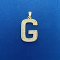 Gold-plated letter G pendant charm with sparkling cubic zirconia inlay for DIY jewelry - Letter G Pendant (752) / Pendant Only (Without Chain) / Gold