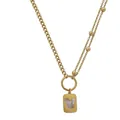 Elegant double-layered gold butterfly anklet made of durable titanium steel for women - Square Tag Butterfly Style (226) / Gold
