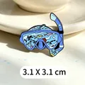 Detailed macro shot of creative blue diving goggles enamel pin, 3.1 x 3.1 cm - Diving Goggles