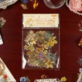 Vintage floral PET stickers with gold foil, 30pcs for DIY scrapbooking decoration. - 30 Sheets / Golden Harvest/Yellow