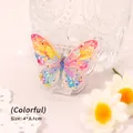 Colorful butterfly-shaped acrylic clip for notes and paper organization, size 4x3.1cm - Butterfly Clip-Colorful / 1 Piece