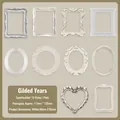 Decorative set of 10 vintage PET hollow photo frame stickers for journaling and DIY. - Gilded Years (W829) / 10 Sheets Set