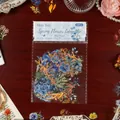 30pcs blue floral gold-stamped PET stickers for scrapbooking and DIY journaling - 30 Sheets / Azure Flower/Blue
