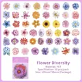 Set mit 50 bunten transparenten PET-Blumenaufklebern für DIY-Scrapbooking und Dekoration - Buntes Blumenmuster / 50 Blatt