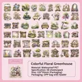Wasserdichte PET Blumen Garten Aufkleber für DIY Scrapbooking Journal Deko 50 Stück - Phantom-Blumenzimmer / 50 Blatt