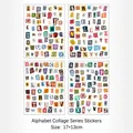 Kreative Alphabet-Aufkleber im Vintage-Zeitungs-Collage-Stil für DIY-Scrapbooking - 4 Blatt (17*13cm) / Buchstaben-Patchwork