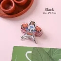Fermaglio tradizionale a farfalla nera in acrilico per ufficio e note, 4x3,7cm - Clip Aquilone-Nero / 1 Pezzo