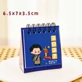 2027 mini cartoon desk calendar for students desktop decoration blue 6.5x7x3.5cm - March Forward Bravely / 6.5x7x3.5cm