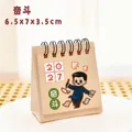 Compact 2027 mini desk calendar featuring a cute cartoon illustration, 6.5x7x3.5cm size - Struggle / 6.5x7x3.5cm