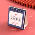 2027 mini desk calendar in blue finish, compact size 7x6.6x3.6cm for desktop decoration - Good Luck Persimmon / 7x6.6x3.6cm