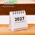 2027 mini desk calendar in white, 7.5x6.5cm compact size for desktop - 7.5x6.5x3.5cm / White